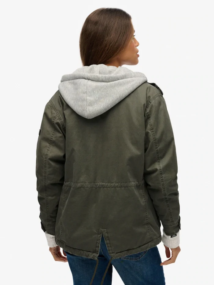 SUPERDRY  Jersey Hood Military Borg Jacket - Image 2