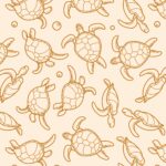 BIT OF SALT pareo towel ochre turtles