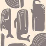 BIT OF SALT pareo towel grey whales